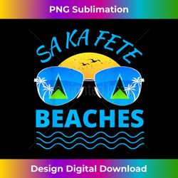 Sa Ka Fete Beaches - Saint Lucian Flag Sunglasses Beach - Deluxe PNG Sublimation Download - Infuse Everyday with a Celebratory Spirit