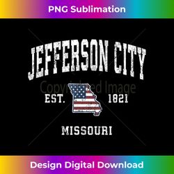 Jefferson City Missouri MO Vintage American Flag Sports Desi - Edgy Sublimation Digital File - Customize with Flair