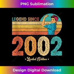 22nd Birthday Vintage Since 2002 Legend Since 2002 - Sophisticated PNG Sublimation File - Rapidly Innovate Your Artistic Vision
