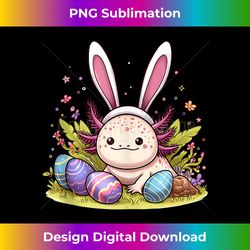 Axolotl with Easter Bunny Ears Surrounded by Colorful Eggs - Eco-Friendly Sublimation PNG Download - Animate Your Creative Concepts
