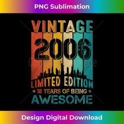18th Birthday Vintage 2006 Retro 18 Year Old Birthday Decor - Artisanal Sublimation PNG File - Chic, Bold, and Uncompromising