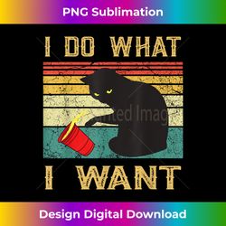 Do What I Want Vintage Black Cat Red Cup Funny My Cat - Luxe Sublimation PNG Download - Spark Your Artistic Genius
