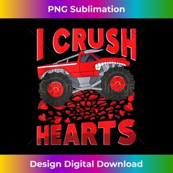 I Crush Hearts Monster Truck Valentines Day for Him and Her - Artisanal Sublimation PNG File - Customize with Flair
