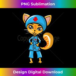 Funny Nurse Cat Illustration Nursing Appreciation - Minimalist Sublimation Digital File - Channel Your Creative Rebel