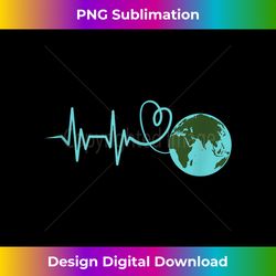 Earth Day Heartbeat Recycling Climate Change Activism - Sophisticated PNG Sublimation File - Reimagine Your Sublimation