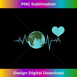 Earth Day Heartbeat Recycling Climate Change Activism - Chic Sublimation Digital Download - Chic, Bold, and Uncompromisi