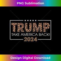 Womens Donald Trump 2024 Take America Back Leopard Print Gift Women V-Neck - Crafted Sublimation Digital Download - Infu