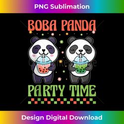 Funny Kawaii Cute Anime Panda Drinking Bubble Boba Tea Tank Top - Urban Sublimation PNG Design - Channel Your Creative R