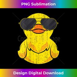 Womens Cool Duckie Sunglasses Duckling Funny Ducky Rubber Duck V-Neck - Eco-Friendly Sublimation PNG Download - Immerse
