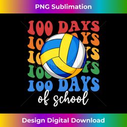 Happy 100 days of school Shirt for Volleyball Boys Girls Kid Long Sleeve - Crafted Sublimation Digital Download - Enhanc