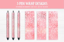 blush pink hearts background pen wrap sublimation design. valentines day pen wrap