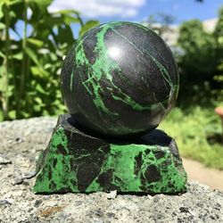 Uvarovite Sphere 54 mm Uvarovite Green Garnet Stone Sphere Rare Mineral by UralMountainsFinds