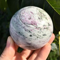 Rodochrome Sphere 67 mm Kammererite Mineral Sphere Chlorite Purple Stone Ball by UralMountainsFinds