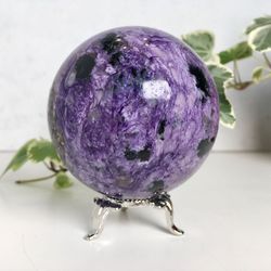 Charoite Ball 63 mm Lilac Stone Sphere Purple Mineral Sphere W-056 by UralMountainsFinds