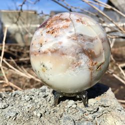 Chrysoprase Ball 72 mm White Stone Sphere Chalcedony Mineral Sphere W-257 by UralMountansFinds