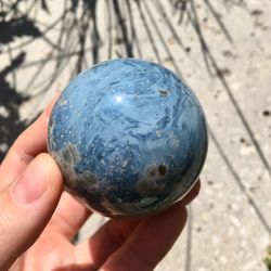 Tengizite Mineral Sphere 55 mm Shaitanite Stone Ball Blue Dragon Glass Rare Sphere W-210 by UralMountansFinds