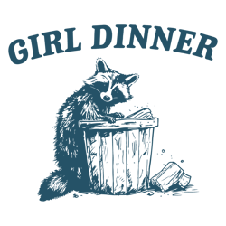 Girl Dinner Raccoon Trash Meme SVG