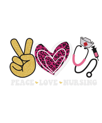 Retro Peace Love Nursing PNG