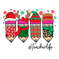 Funny Christmas Pencils Teacher Life SVG