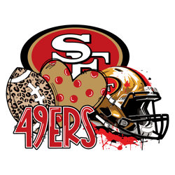 San Francisco 49ers Football Leopard Heart Helmet SVG