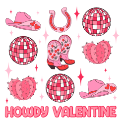Howdy Valentine Western Cowgirl SVG
