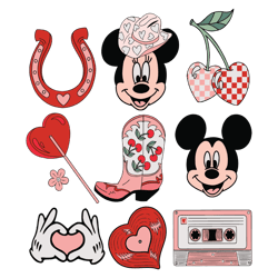 Valentines Day Rodeo Minnie Mickey SVG