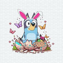 Funny Bluey Bunny Easter Eggs Vibes PNG