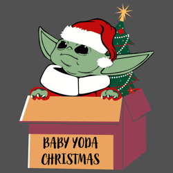 Baby Yoda In Christmas Box SVG