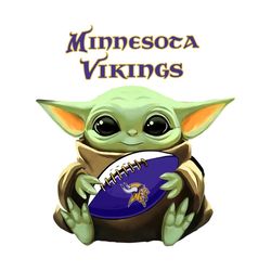 Baby Yoda Love Minnesota Vikings Logo Nfl PNG