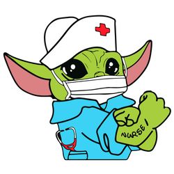 Baby Yoda Nurse Star Wars Baby Yoda Wear Face Mask SVG