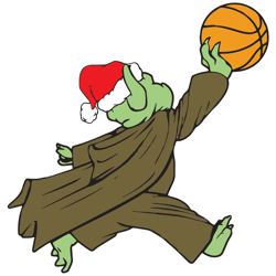 Baby Yoda Playing Basketball Merry Christmas SVG