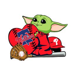 Philadelphia Phillies Baby Yoda Baseball Vector Gift For Mlb SVG