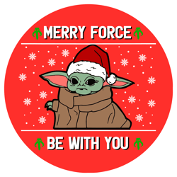 Yoda Merry Force Be With You SVG