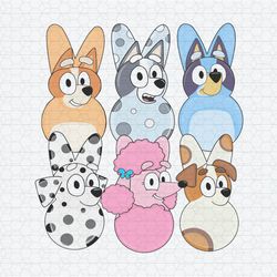 Funny Easter Bluey Friends Bunny Vibes PNG