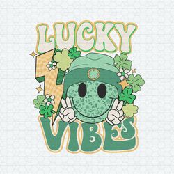 Lucky Vibes Smiley Face Patrick's Day SVG