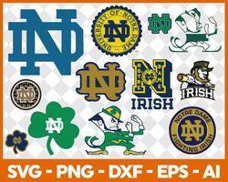 12 Files Notre Dame Irish Svg Bundle, Notre Dame Logo Svg