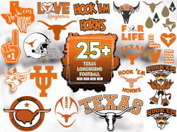 25 Files Texas Longhorns Football Svg Bundle, Texas Longhorns Logo Svg