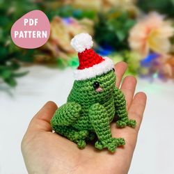 Frog crochet pattern Santa frog amigurumi Christmas crochet pattern pdf Amigurumi animals Crochet toy DIY Video Youtube