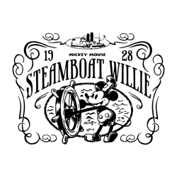 Retro Disney Steamboat Willie Mickey Mouse SVG