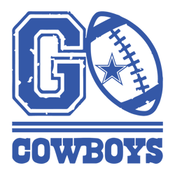 Vintage Football Go Cowboys SVG