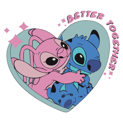 Stitch Angel Better Together Valentine SVG
