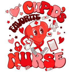 Groovy Heart Cupids Favorite Nurse PNG