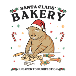 Santa Claus Bakery Funny Cat SVG