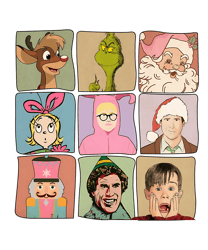 Vintage Christmas Movies Characters PNG