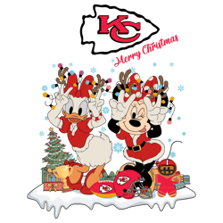 Daisy And Minnie Merry Christmas Kansas City Chiefs SVG