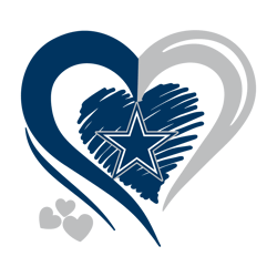 Dallas Cowboys Love Heart Logo SVG