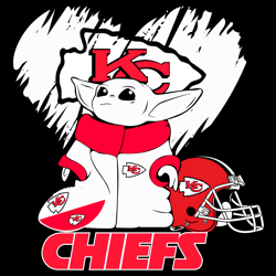 Baby Yoda Love Kansas City Chiefs Logo SVG