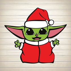 Baby Yoda Santa Hat Merry Christmas Gift Ideas SVG