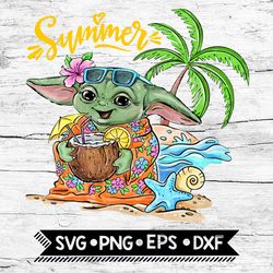 Baby Yoda Summer PNG Download Files