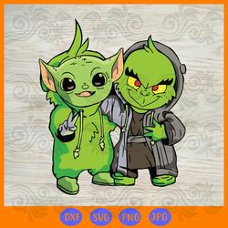 Grinch And Baby Yoda Lovers SVG